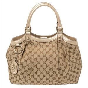 Original Gucci canvas sukey large tote